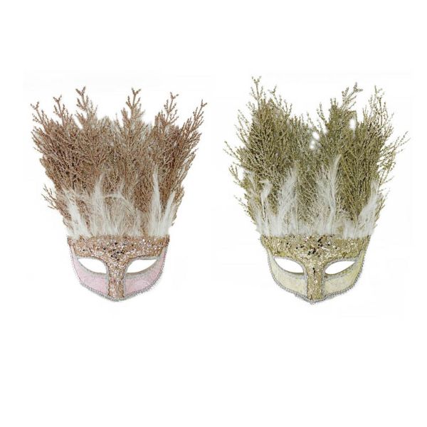 Glitter Feather Tree Party Mask - 29cm x 20cm