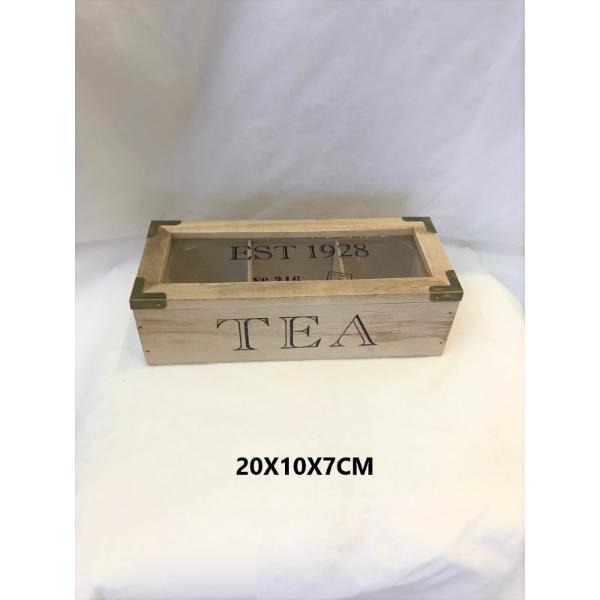 Wooden Tea Box - 24cm x 10cm x 7cm