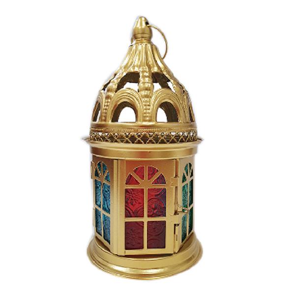 Ramadan Gold Metal Led Lantern - 12.5cm x 21cm