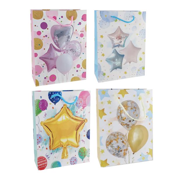Large Assorted Balloons Gift Bag - 26cm x 32cm x 10cm