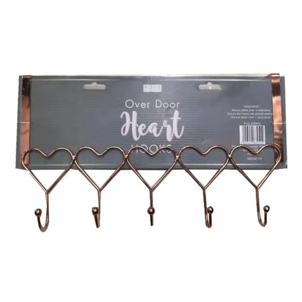 Over Door Heart Hooks Hanger - 43cm x 23cm x 5cm