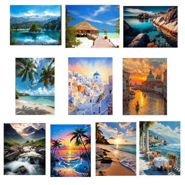 Assorted Canvas Diamond Art - 40cm x 50cm