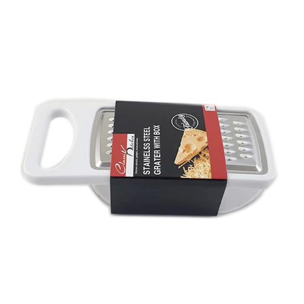 Stainless Steel Grater With Box For Cheese - 13.5cm x 5.9cm x 4.2cm