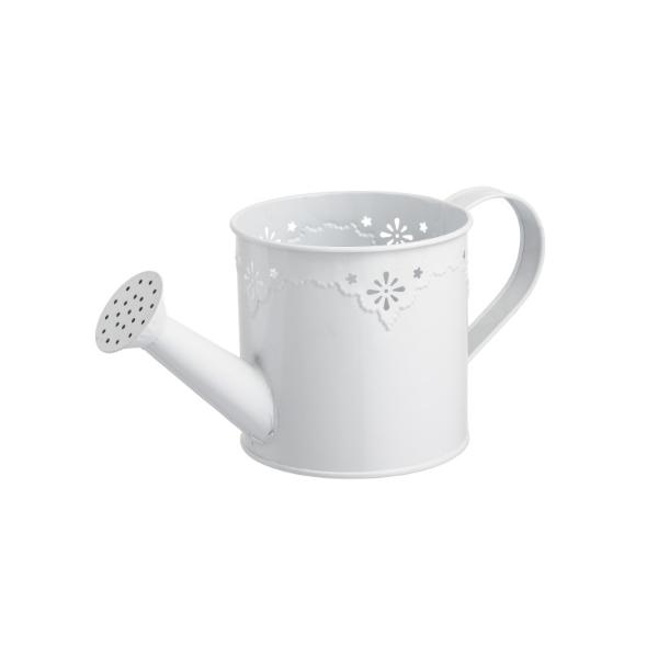 White Metal Watering Can - 26cm x 12cm x 12cm