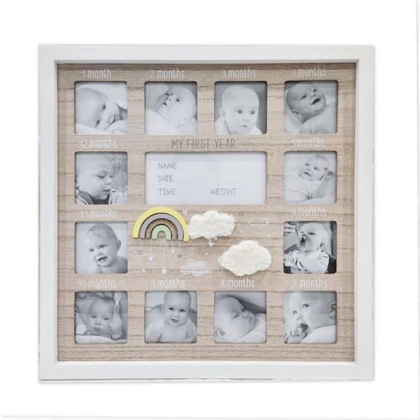 Wooden Baby Collage Photo Frame - 37cm x 37cm