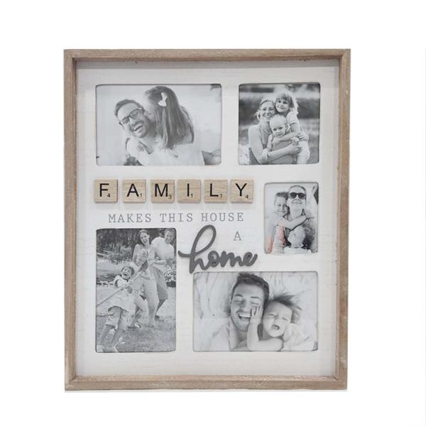 Wooden Family Collage Photo Frame - 31.5cm x 37cm