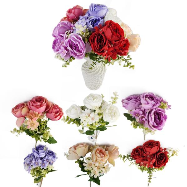 Peony & Babys Breath Flower Bunch