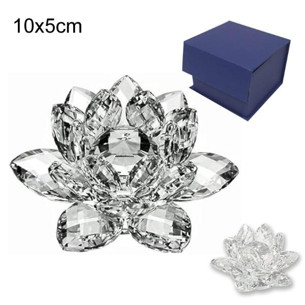 Crystal Lotus With Diamond - 10cm x 5cm