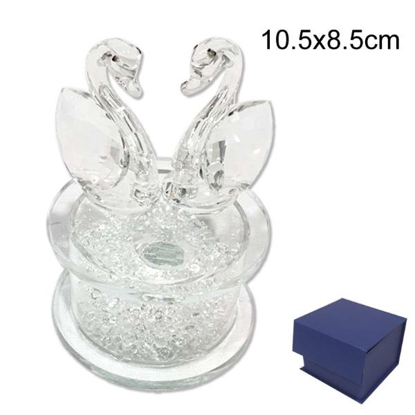 Crystal Swans 10.5cm x 8.5cm