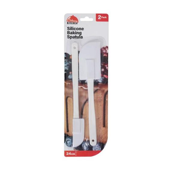 2 Pack White Silicone Baking Spatula - 23.5cm