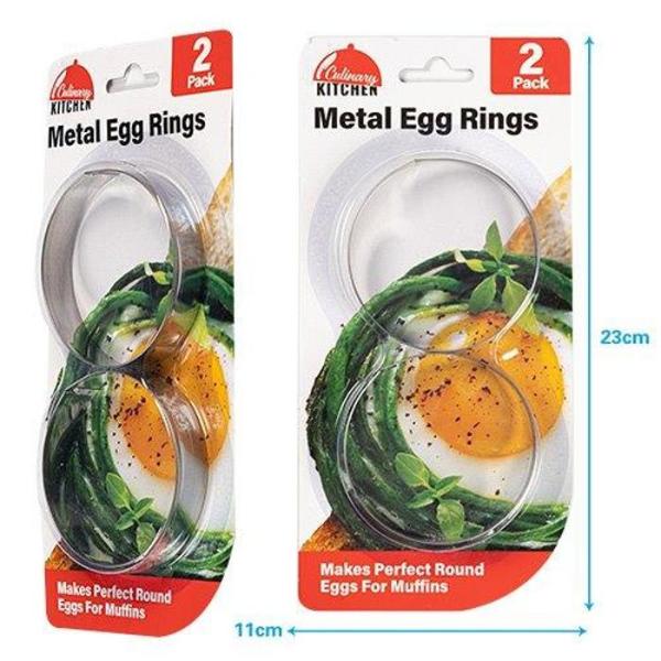 2 Pack Metal Egg Rings - 7.5cm