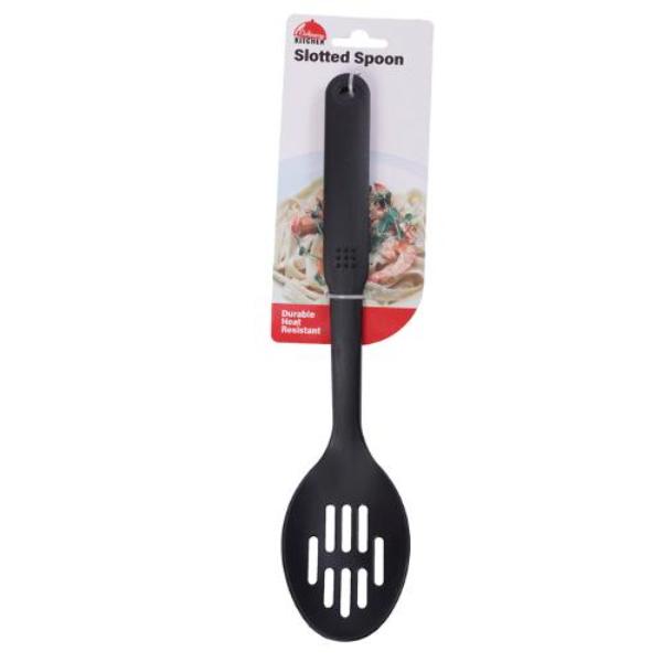 Black Nylon Slotted Spoon - 8cm x 32cm