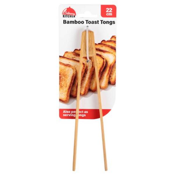Bamboo Toast Tongs - 22cm