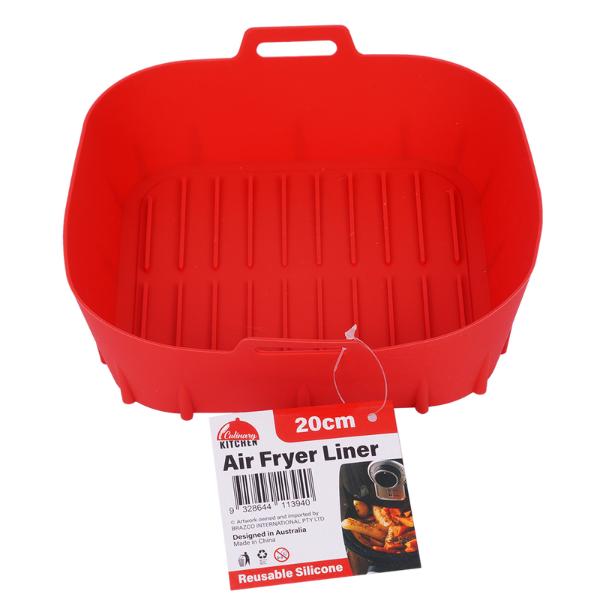 Red Square Silicone Air Fryer Liner