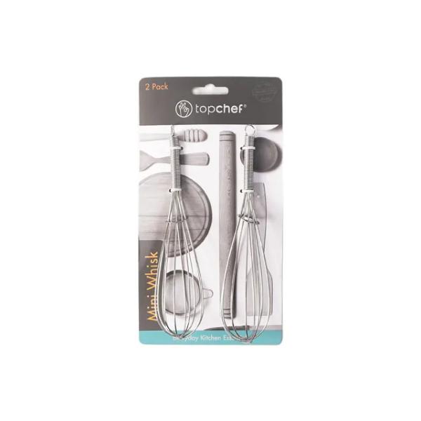 2 Pack Mini Stainless Steel Whisk - 4cm x 18cm