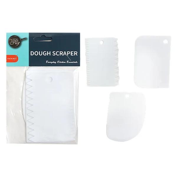 3 Pack White Assorted Dough Scraper