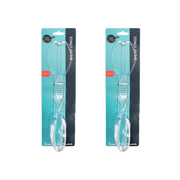 Clear Plastic Salad Tongs - 28cm