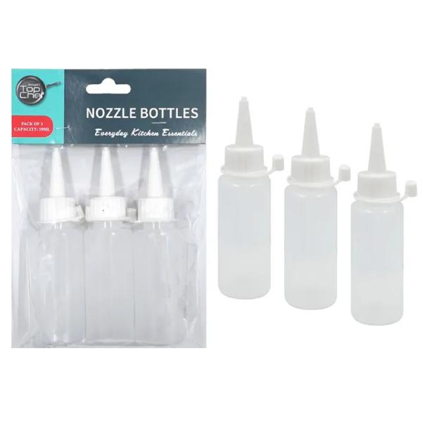 3 Pack Long Nozzle 59ml Bottles - 12.5cm x 3.2cm