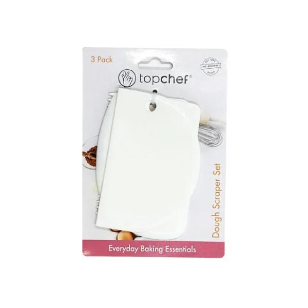 3 Pack White Dough Scraper Set