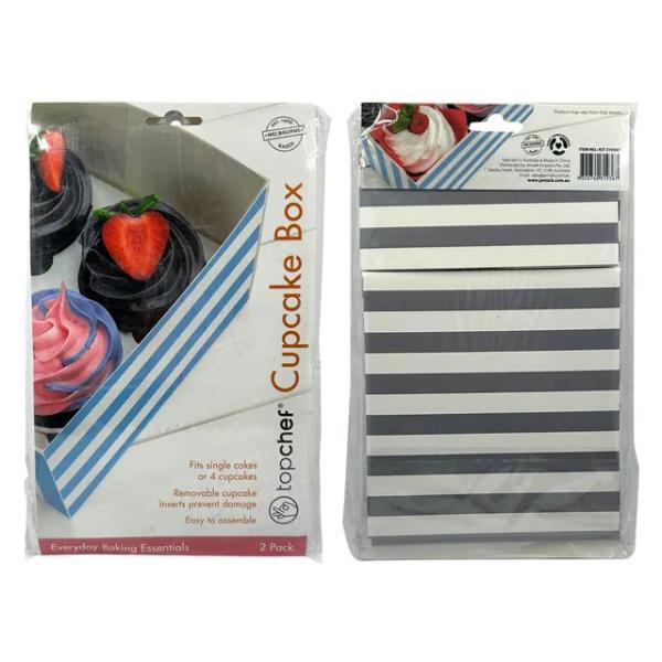 2 Pack Cupcake Box - 15.5cm x 15.5cm x 7.6cm