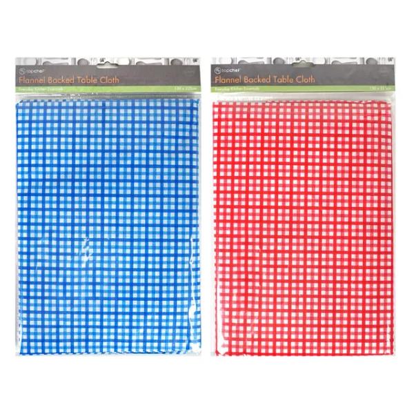 Checker Table Cloth Flannel - 130cm x 225cm