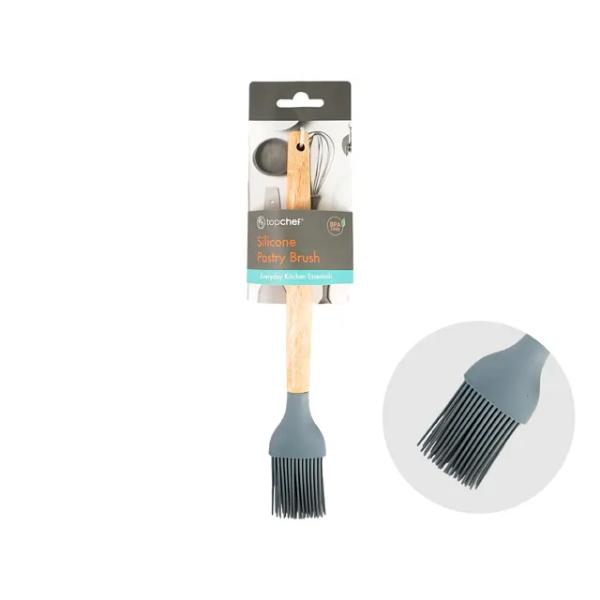 Grey Pastry Brush With Wooden Handle - 27.5cm x 4cm
