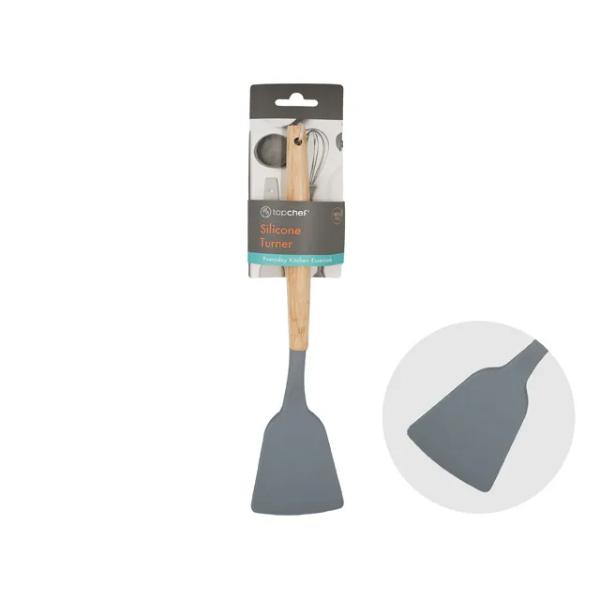 Grey Turner With Wooden Handle - 31.6cm x 8cm