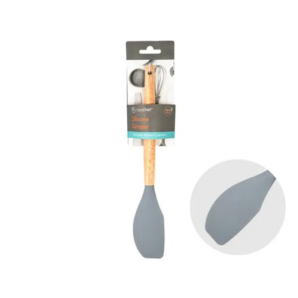 Grey Scraper With Wooden Handle - 31.5cm x 5cm