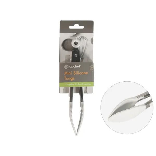 White Mini Silicone Tong - 21cm x 3cm