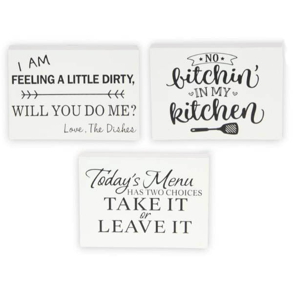 Assorted Kitchen MDF Plaque - 20cm x 15cm