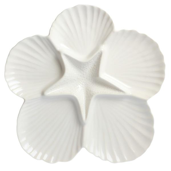White Starfish Divide Plate - 32cm