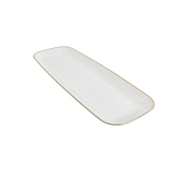 Gold Rim Rectangle Platter - 38cm