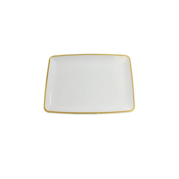 Gold Rim Square Platter - 27cm