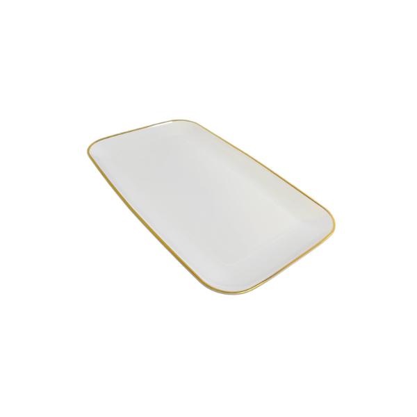 Gold Rim Rectangle Platter - 45cm