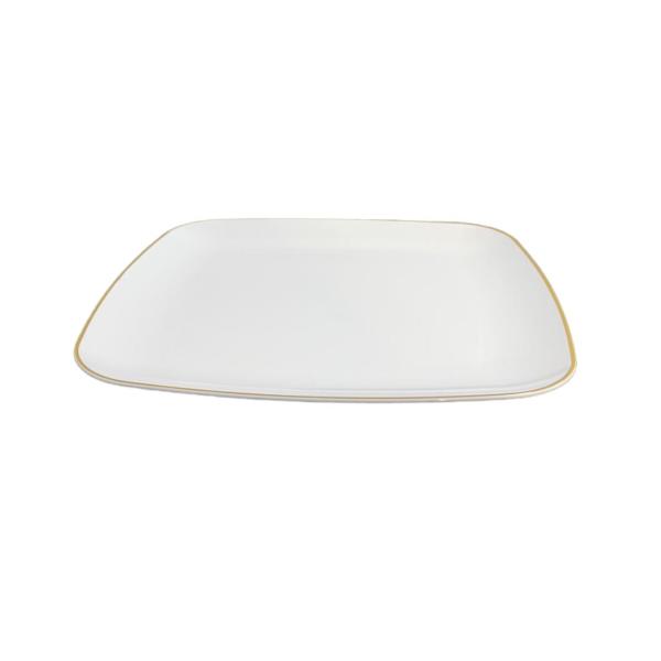 Gold Rim Square Platter - 35cm