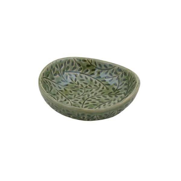 Green Venus Ceramic Bowl - 12cm x 13cm x 3.5cm