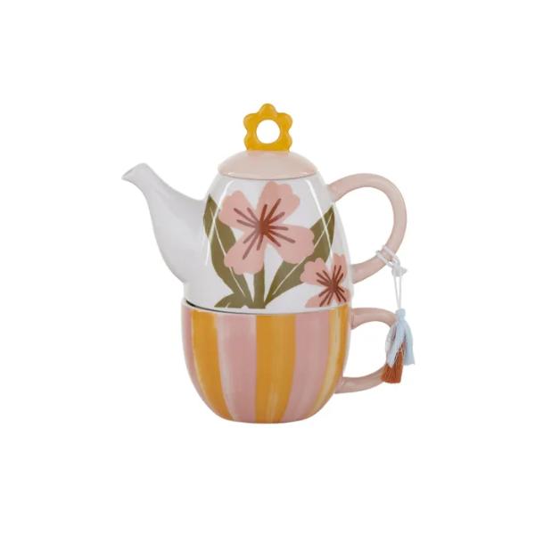 Lulu Ceramic Tea For One - 19.5cm x 9cm x 11cm