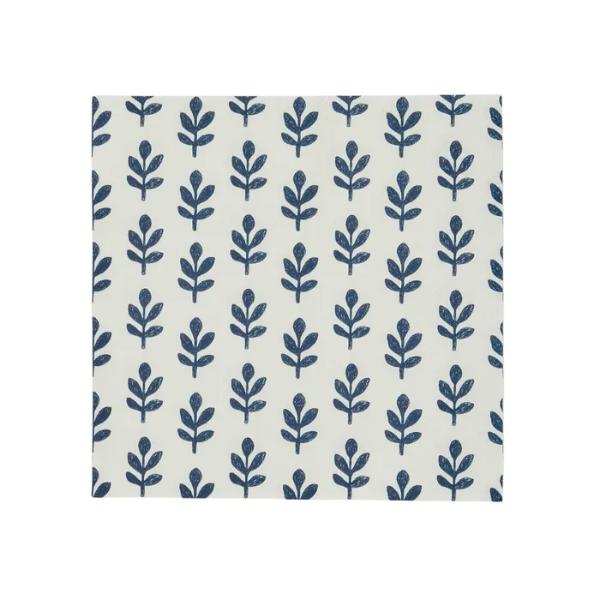 20 Pack White / Blue Tulsi 3 Ply Napkin - 33cm