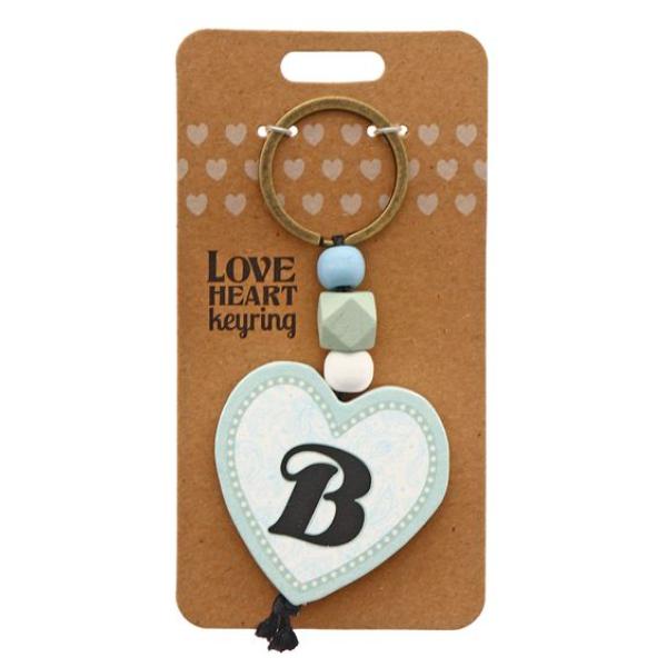 B Heart Keyring