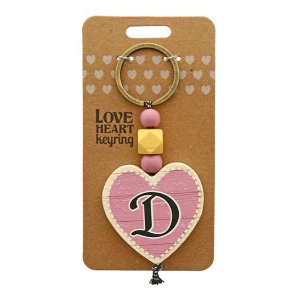 D Heart Keyring