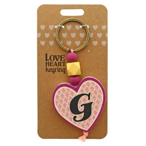 G Heart Keyring