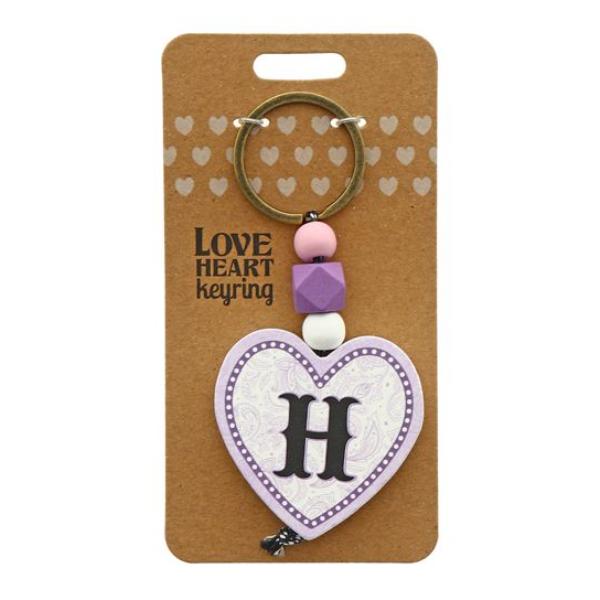 H Heart Keyring