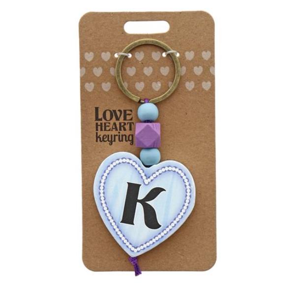 K Heart Keyring