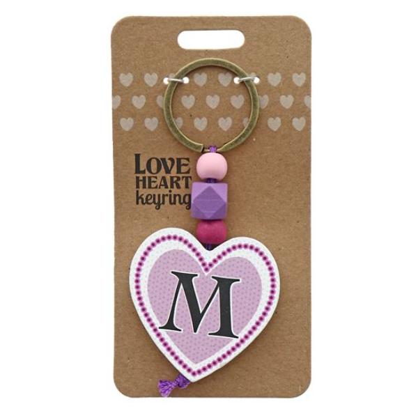 M Heart Keyring