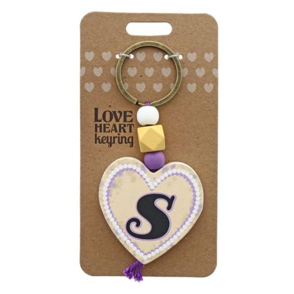 S Heart Keyring