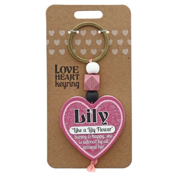 Love Heart Lily Keyring