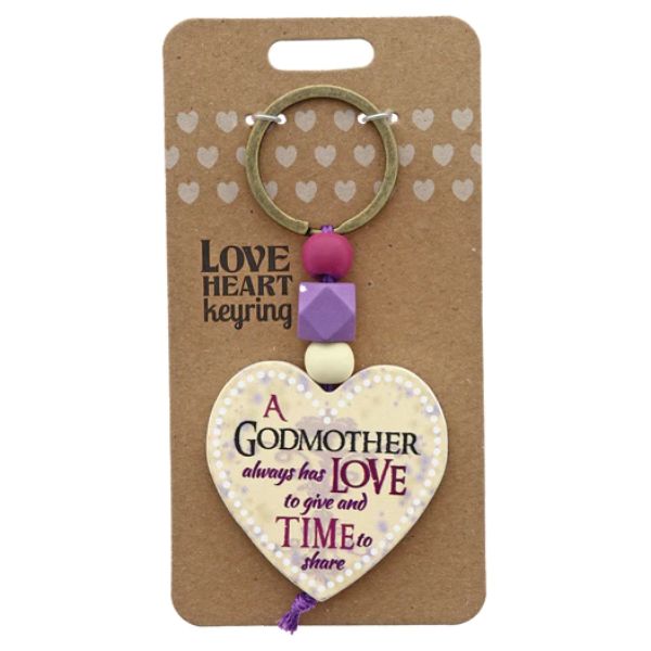 Love Heart A Godmother Keyring