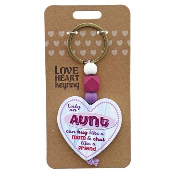 Aunt Hug Heart Keyring