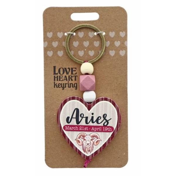 Aries Heart Keyring