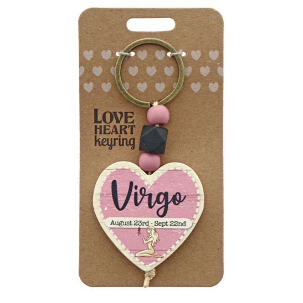 Love Heart Virgo Keyring